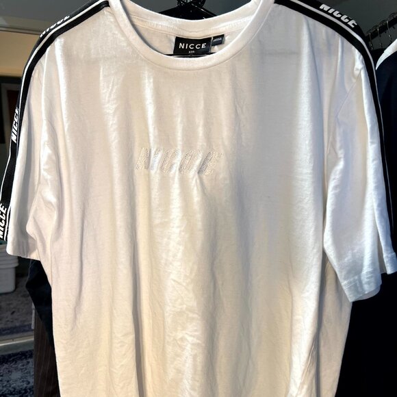 Nicce White Embroidered Logo 100% Cotton Tee T-Shirt SZ XXL - Picture 1 of 8